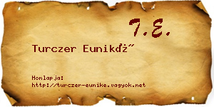 Turczer Euniké névjegykártya